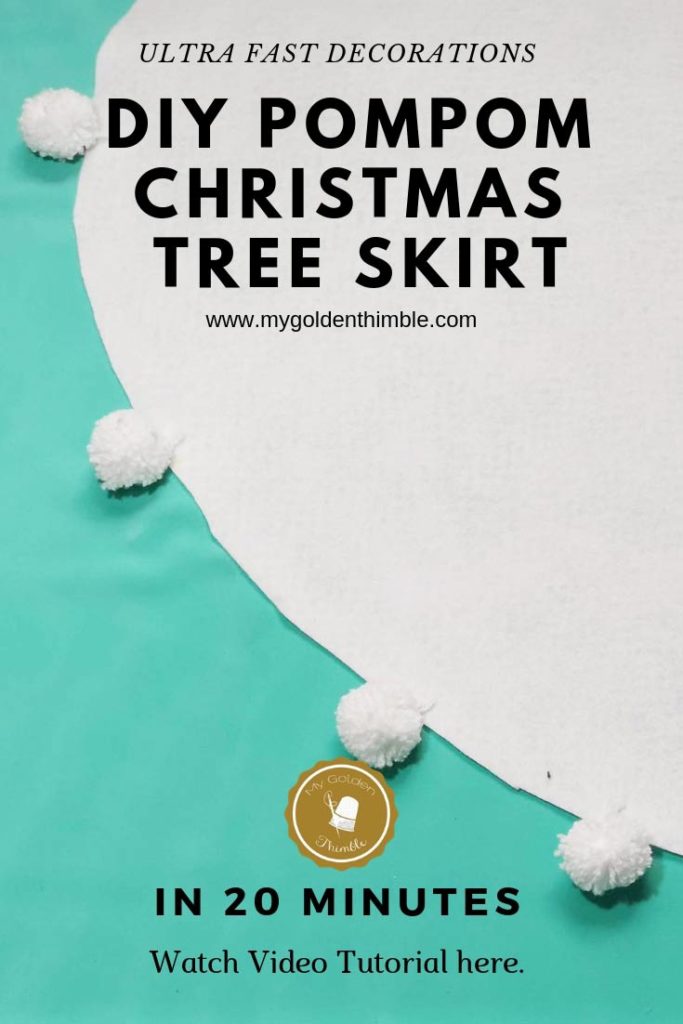 Learn how to make this modern and easy white felt Pom Pom Tree Skirt for your white and gold Christmas decorations. Is so easy and cheap to make but it looks like a store bought. 2 min video tutorial.