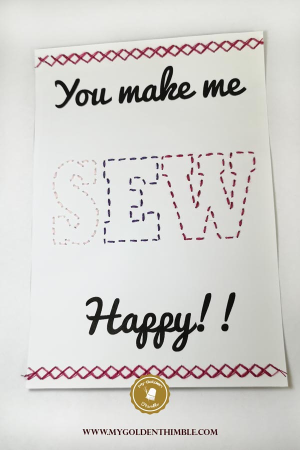 Sew Happy Valentines Day Card Idea DIY. Pretty easy, just download the printables and make a valentines day card idea for your boyfriend, or loved ones with this Simple Tutorial.