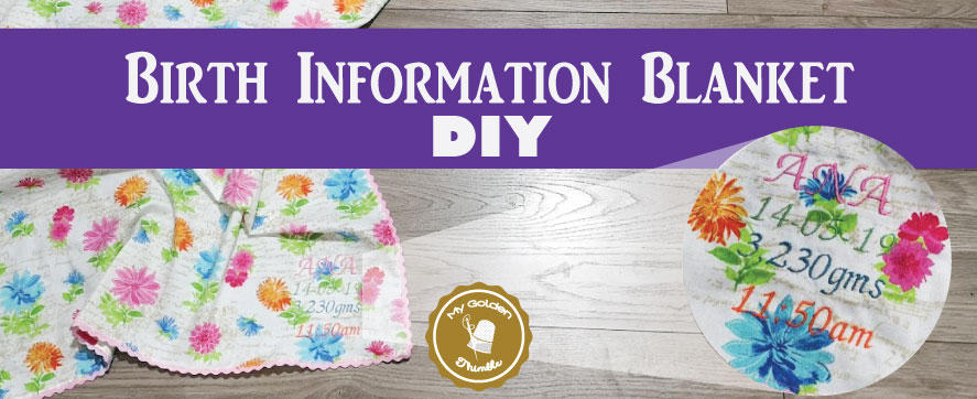 Embroidery Birth Announcement blanket diy