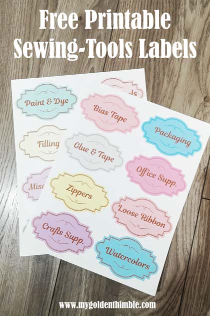 sewing organization labels for tools