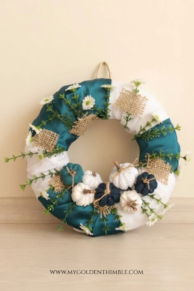 teal fall wreath diy