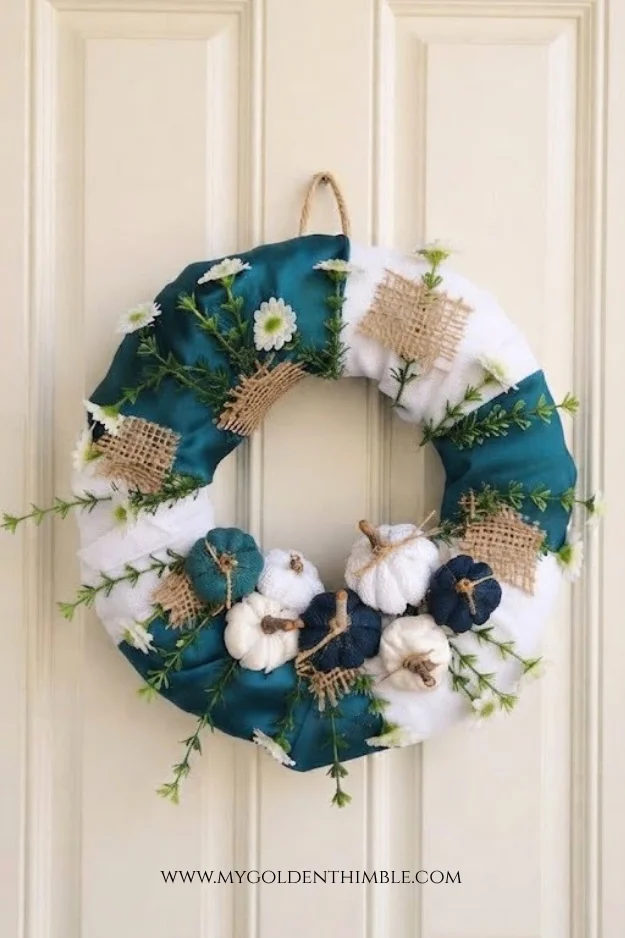 teal fall wreath diy