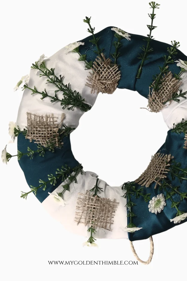 close up of a diy wreath