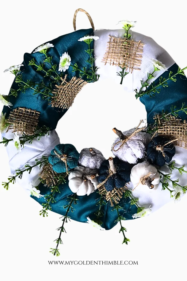 close up of a diy wreath
