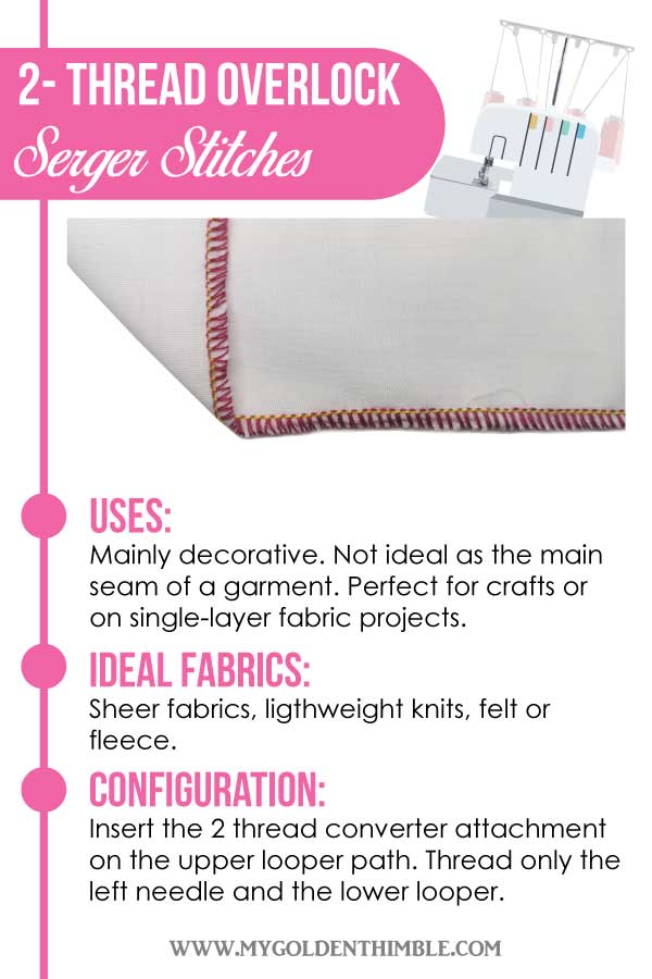 2-thread serger stitches