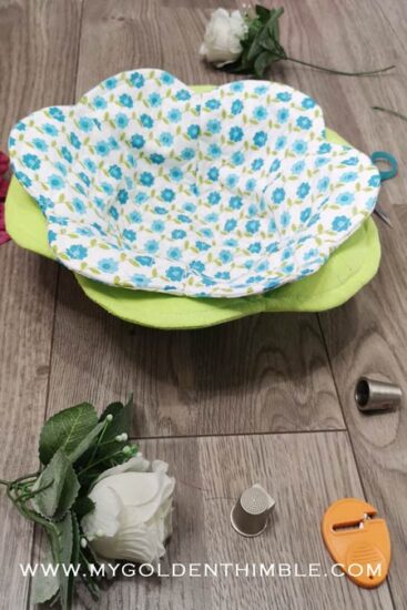How to Sew a Flower Fabric Cozy Bowl in 30 minutes.