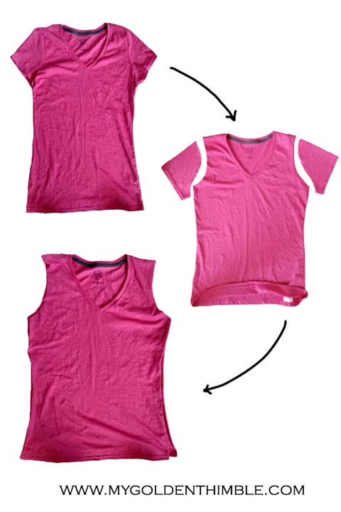 DIY crop top from t-shirt