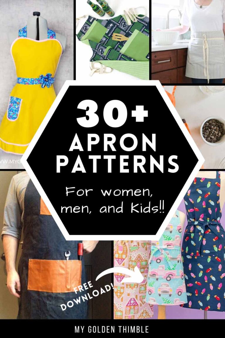 32 Cool Patterns for Aprons for Women, Men, and Kids.