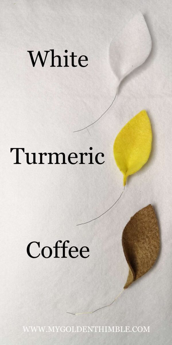Dye with turmeric and coffee