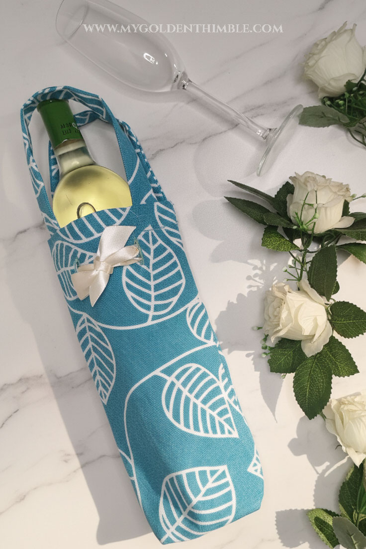 picture of a diy wine tote bag pattern