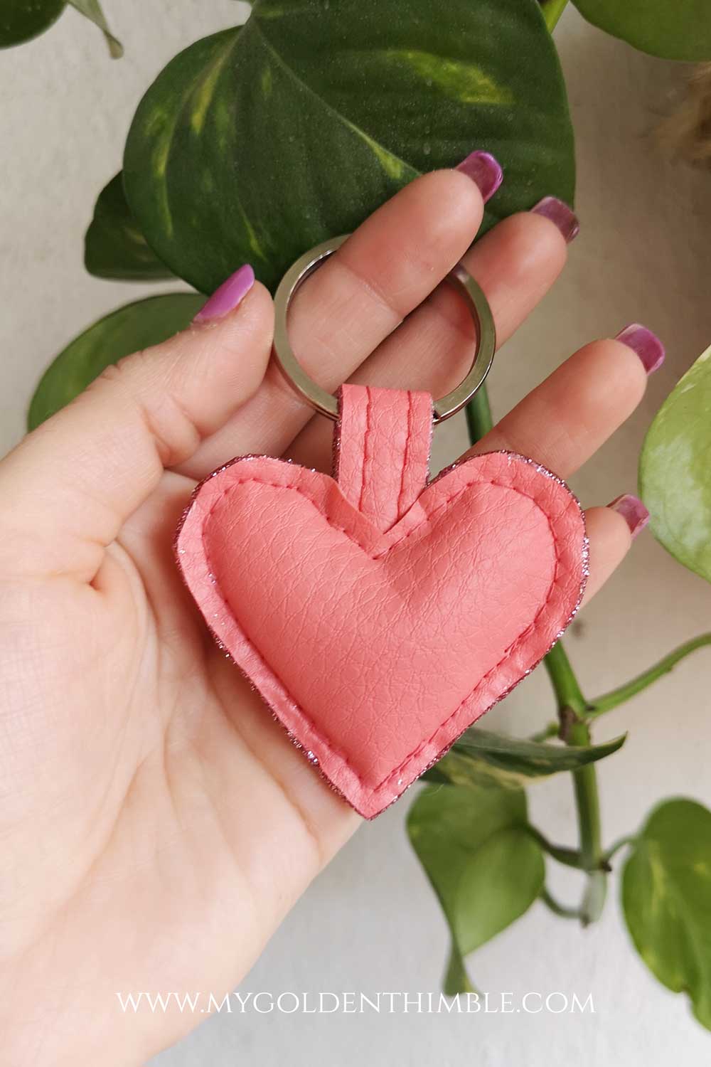 Leather Heart Keychain DIY. An Easy San Valentine's DIY Gift.