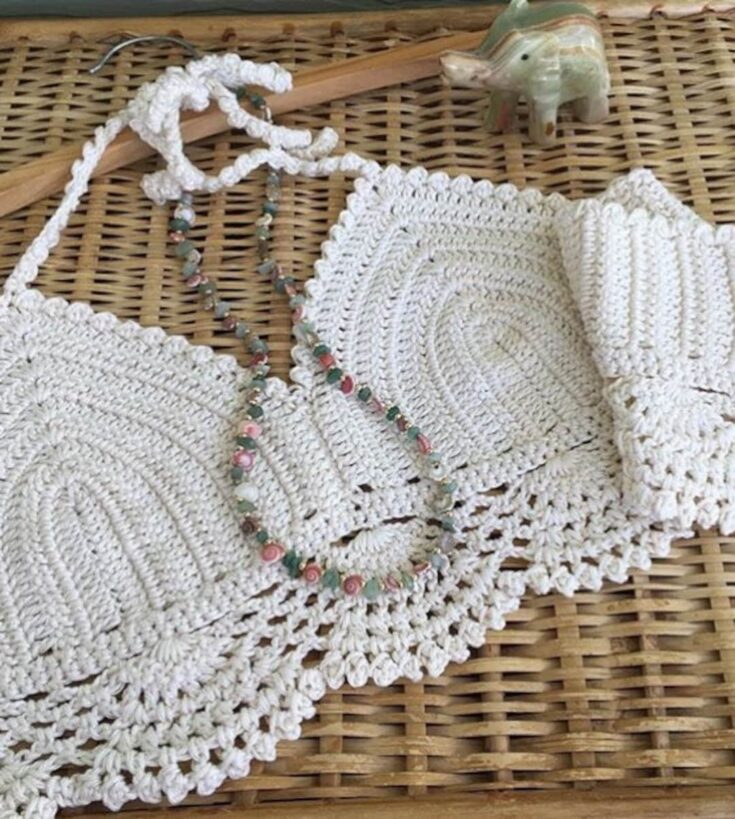 Image for CROCHET PATTERN Siesta Fan Edged Bralette Top Instant Download - Etsy