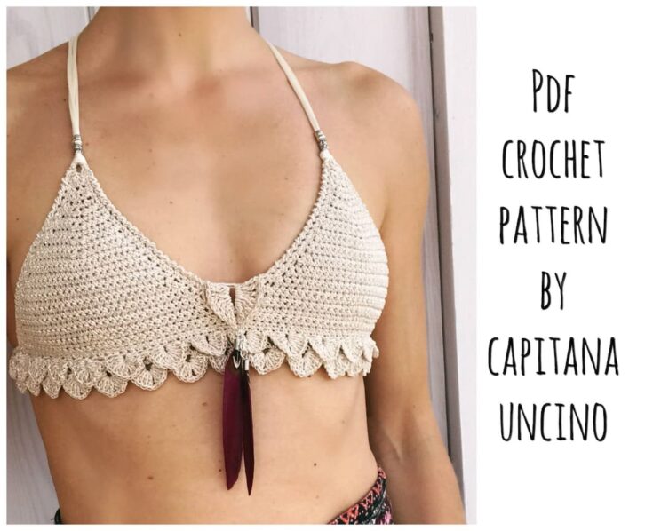 Image for Pdf-file for Crochet PATTERN for Ariella Mermaid Bralette - Etsy