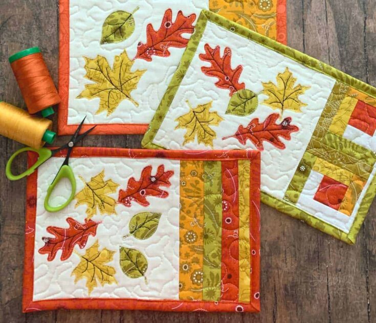 fall placemats with leafs fall sewing projects