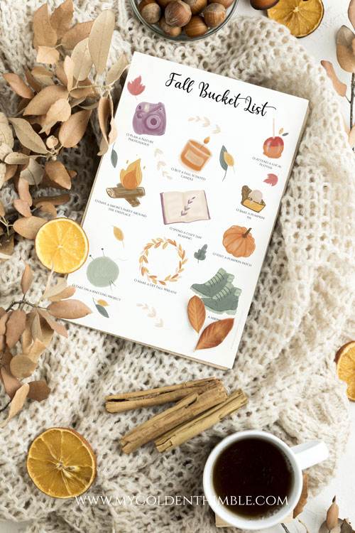 fall bucket list ideas hand painted illustrations