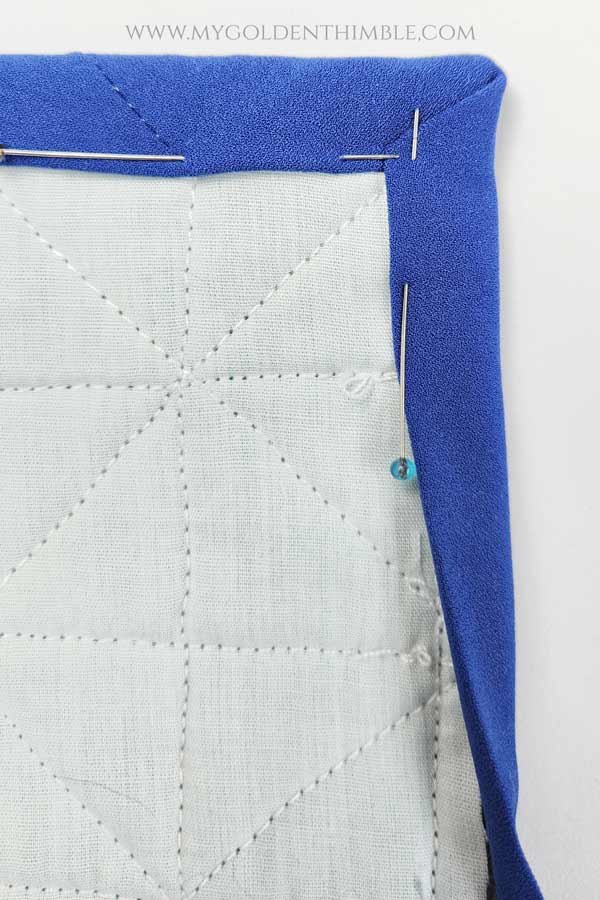 binding mittered corners