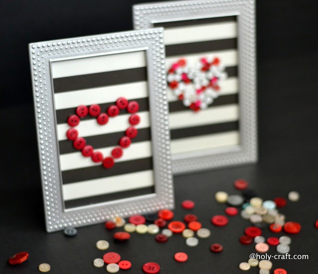 button frame heart art. Diy valentines day decorations