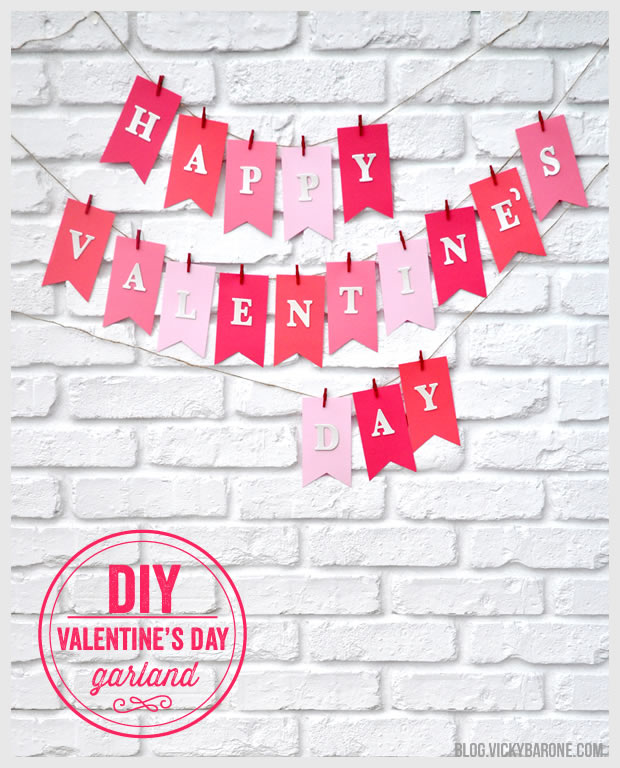 paper garland happy valentines day. Diy valentines day decorations