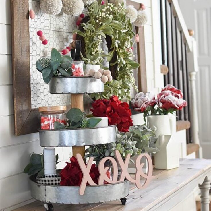 simple valentine decorations ideas tiered tray decor