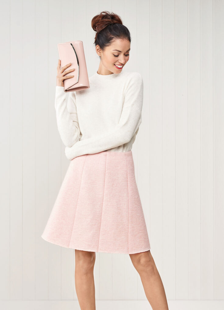 cute pink a-line skirt pattern