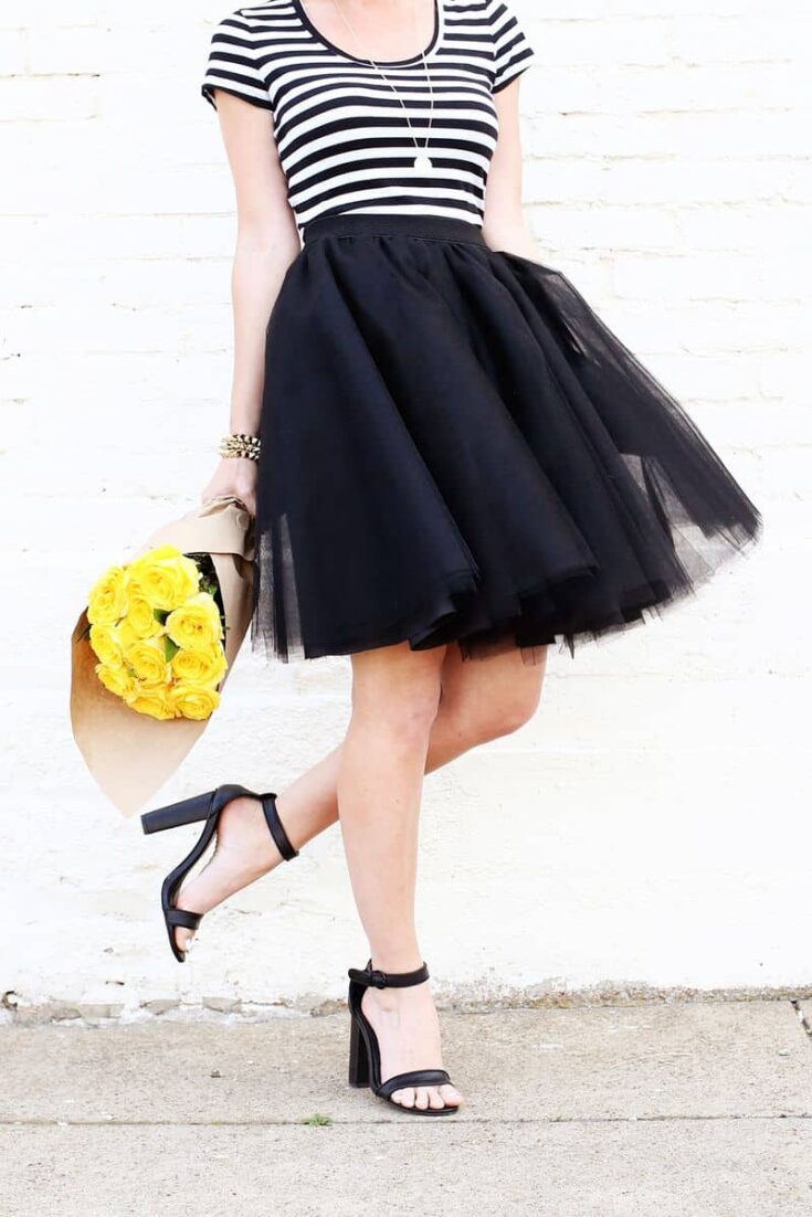 black Tulle skirt pattern for women