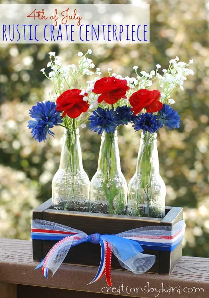 Image for 4th of July centerpiece with rustic crate