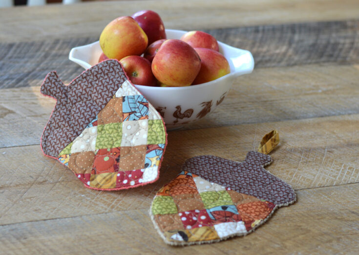 Image for Fusible Fleece Patchwork Acorn Potholder