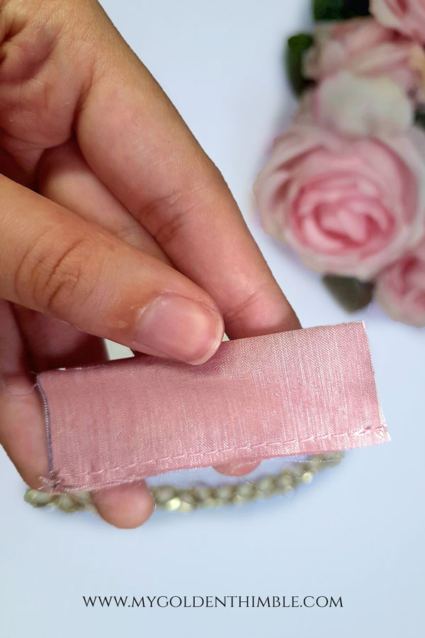 sewing a fabric tab