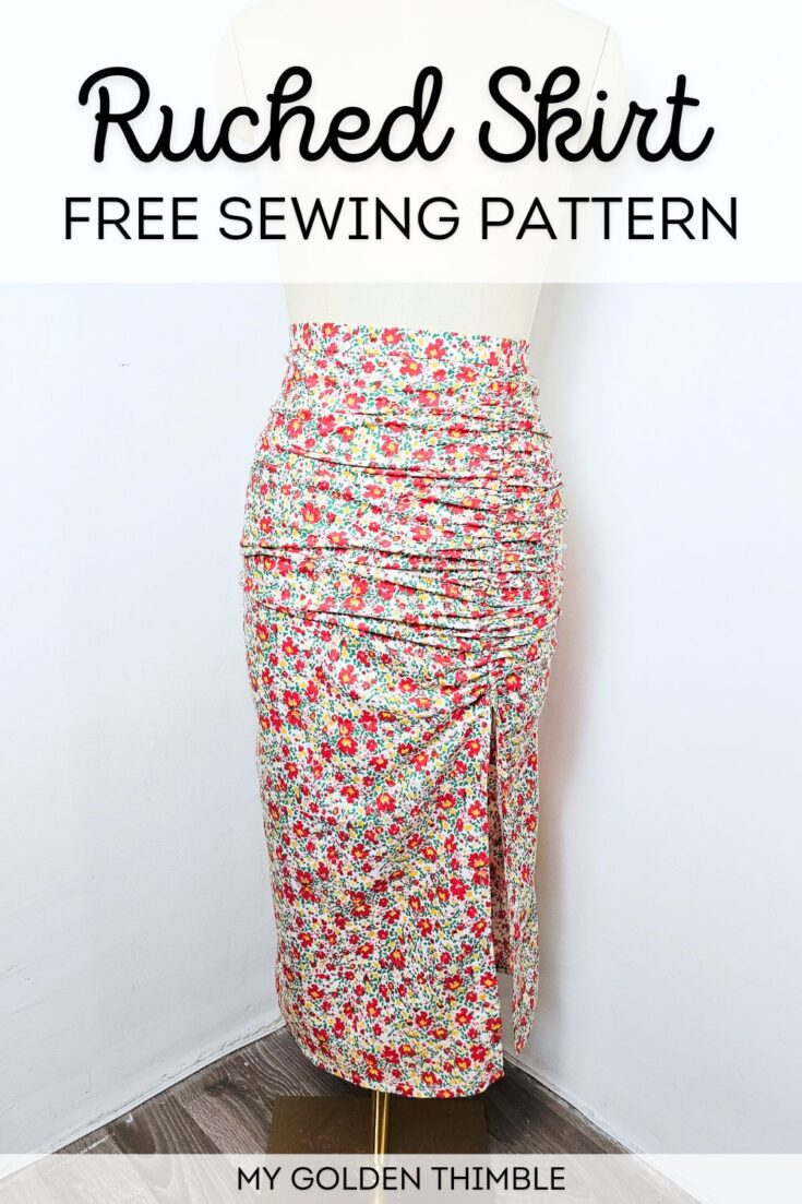 free ruched skirt sewing pattern