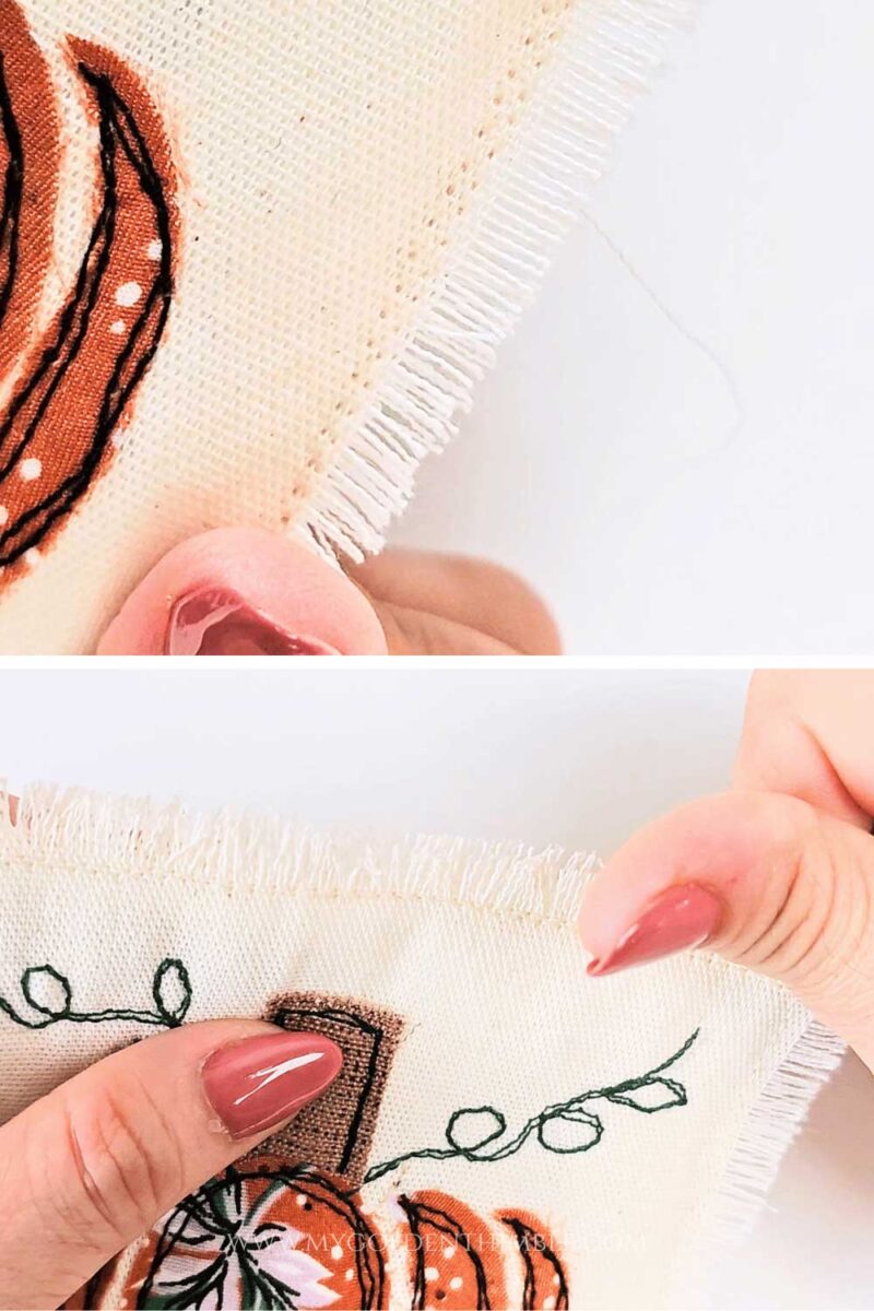 close up of raw fabric edge