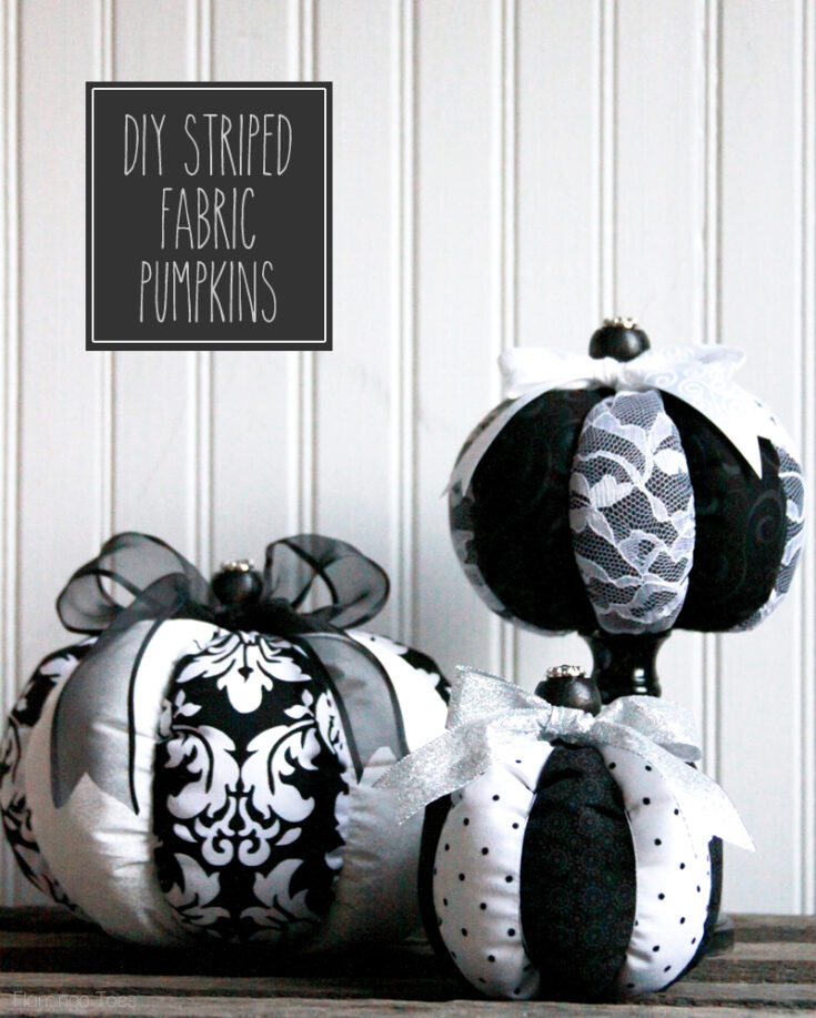 black and white fabric pumpkin tutorial