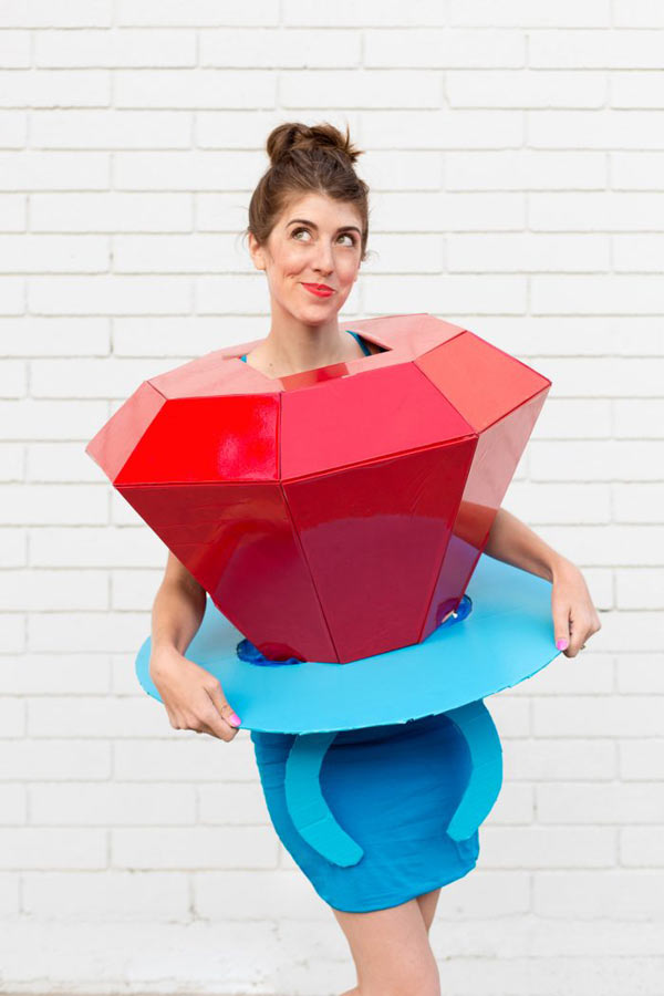girl dress in a ring pop candy costume