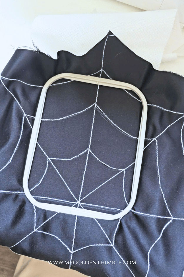 embroidery hoop close up
