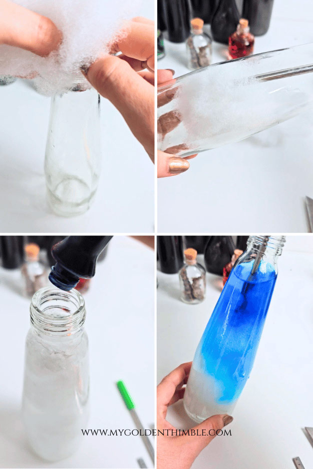 steps into making a potion bottle