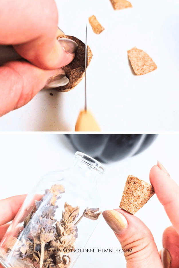 cork being cutted