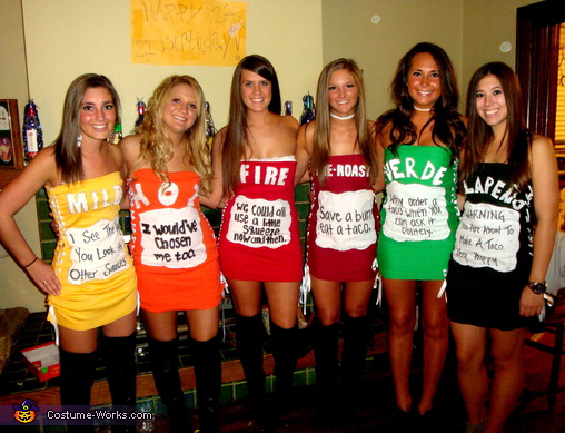 girls wearing matching diy costumes