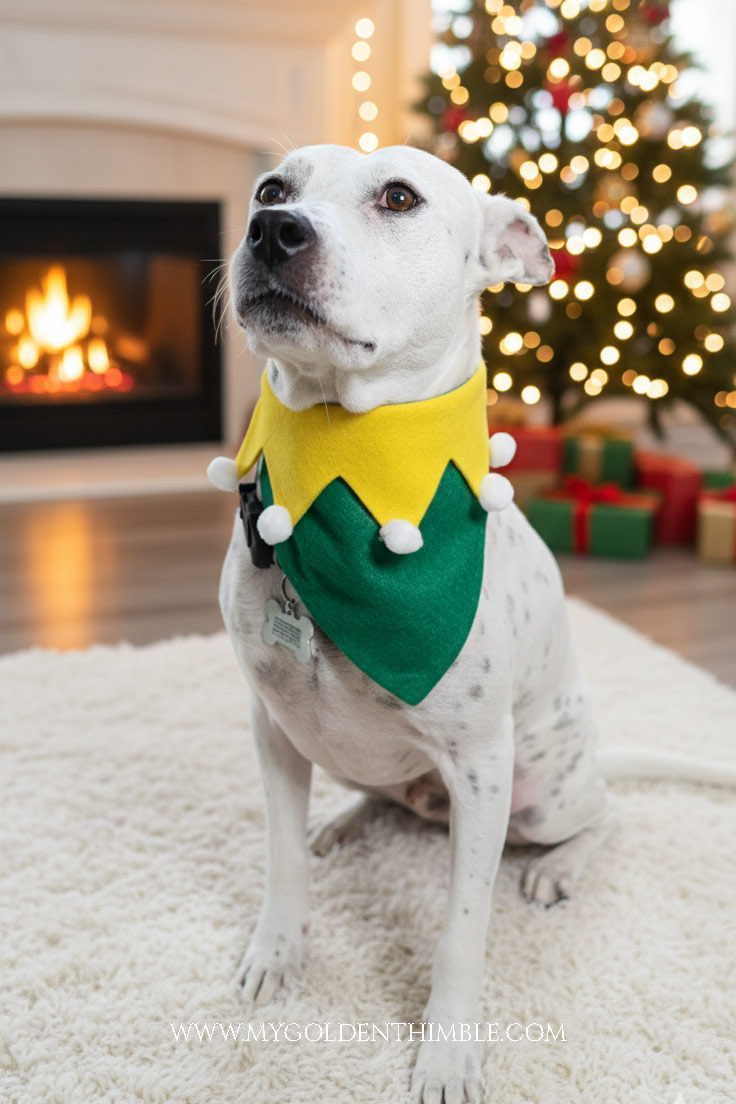 Image for DIY Christmas Dog Bandana. Free Sewing Patterns.
