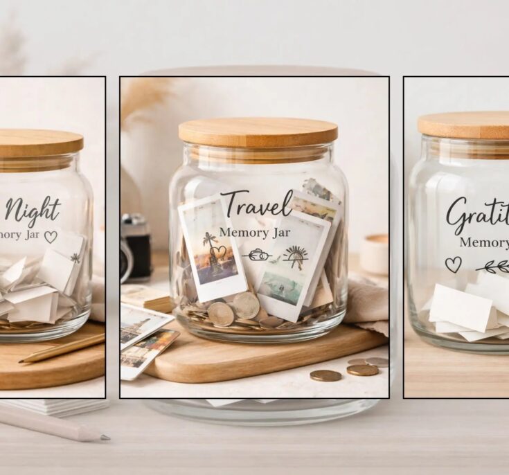 jar with folded papers with memories