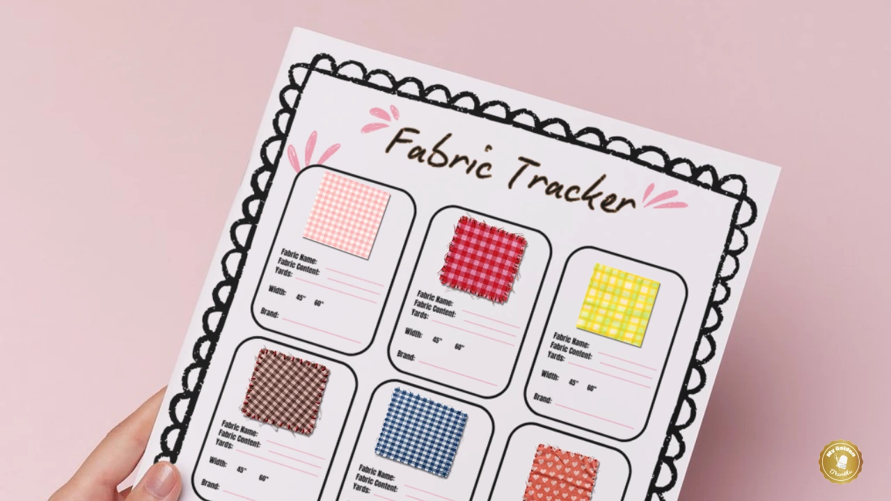 close up of details on a fabric tracker printable