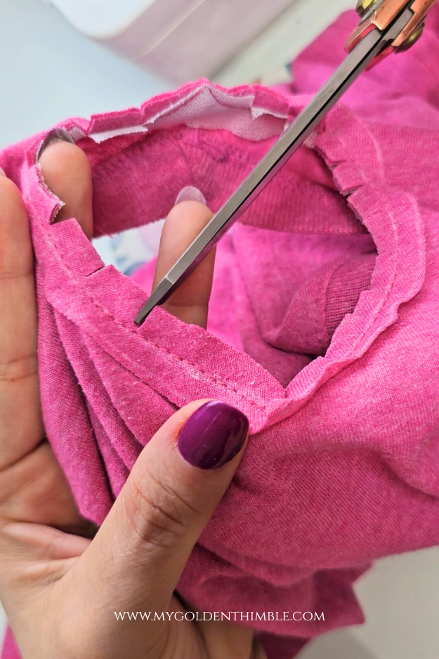 Clipping curves around heart shape to help it lay flat