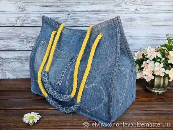 bag made with upcycled denim