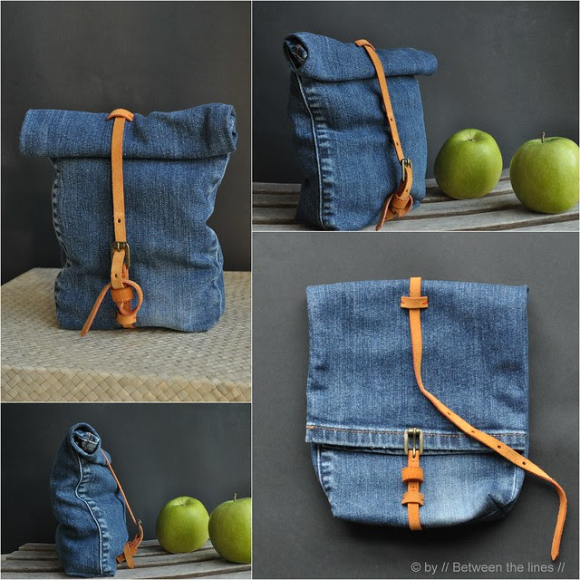 lunch bag made with denim