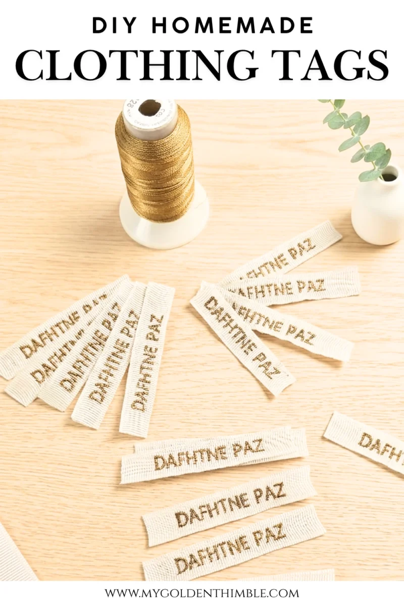 Homemade clothing tags made with a sewing machine