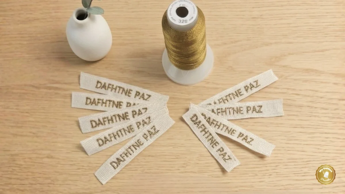 Homemade clothing labels made with a sewing machine