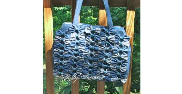 bag made with upcycled denim