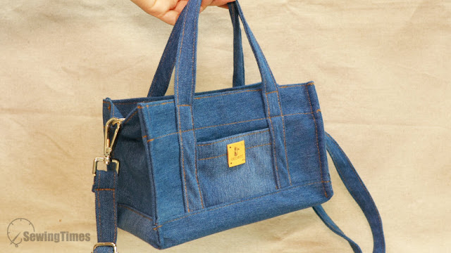 bag made with upcycled denim