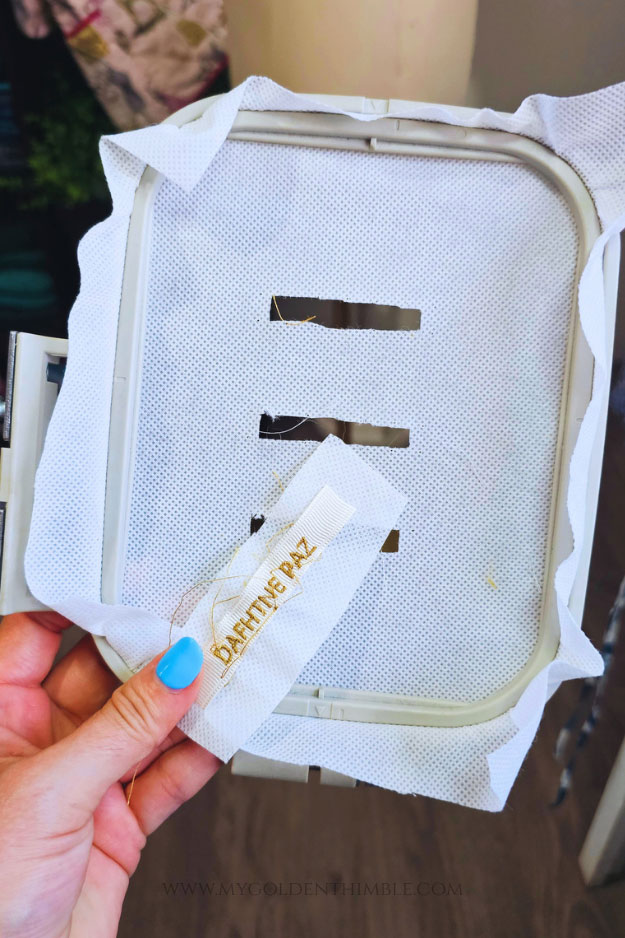 embroidery hoop with tags