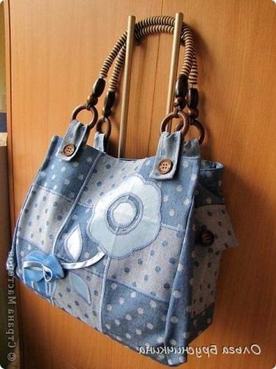 bag made with upcycled denim