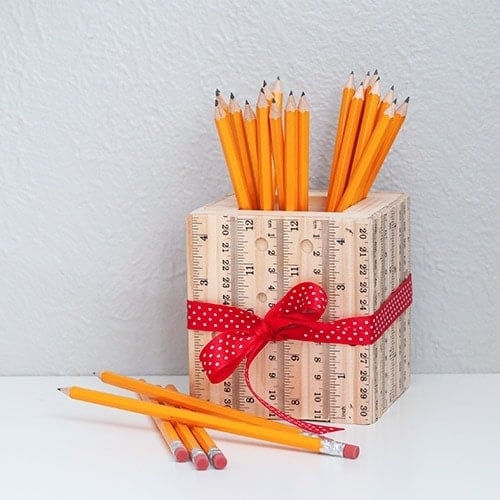 pencil holder made with rulers