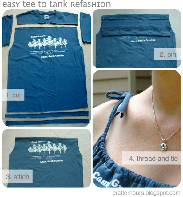 transformation of a t-shirt to a strapless top